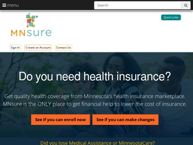 'mnsure.org' screenshot