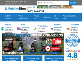 'mobilityscootersdirect.com' screenshot