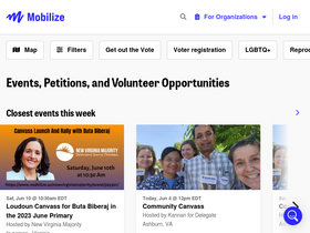 'mobilize.us' screenshot