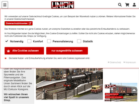 'modellbahnunion.com' screenshot