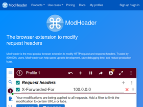 'modheader.com' screenshot