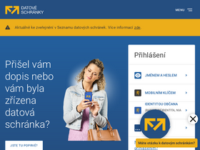 'mojedatovaschranka.cz' screenshot