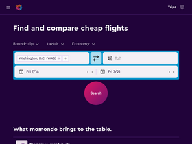 'momondo.com' screenshot