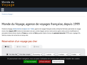 'monde-du-voyage.com' screenshot