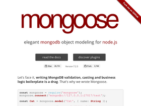 'mongoosejs.com' screenshot