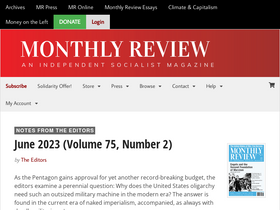 'monthlyreview.org' screenshot