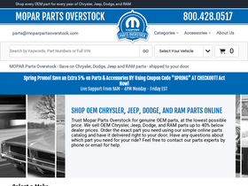 'moparpartsoverstock.com' screenshot