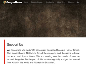 'mosqueprayertimes.com' screenshot