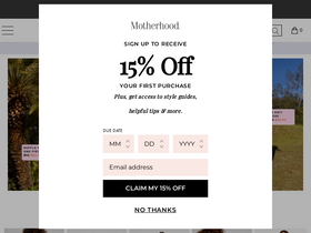 'motherhood.com' screenshot