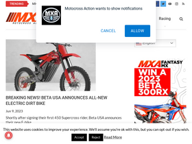 'motocrossactionmag.com' screenshot