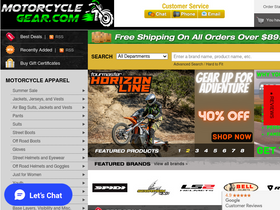 'motorcyclegear.com' screenshot