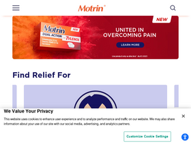 'motrin.com' screenshot