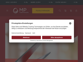 'mp-edelmetalle.de' screenshot