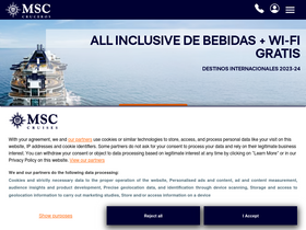 'msccruceros.com.ar' screenshot