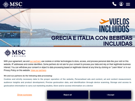 'msccruceros.es' screenshot