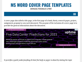 'mswordcoverpages.com' screenshot