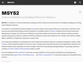 'msys2.org' screenshot