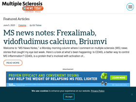 'multiplesclerosisnewstoday.com' screenshot