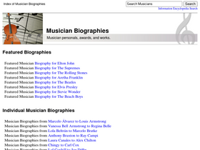 'musicianguide.com' screenshot