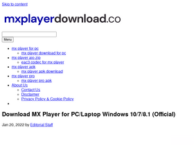 'mxplayerdownload.co' screenshot