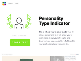 'my-personality-test.com' screenshot