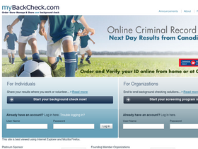 'mybackcheck.com' screenshot