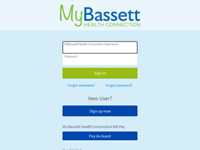 'mybassetthealthconnection.org' screenshot