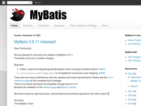 'mybatis.org' screenshot