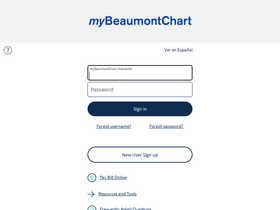 'mybeaumontchart.com' screenshot