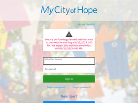 'mycityofhope.org' screenshot