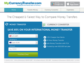 'mycurrencytransfer.com' screenshot