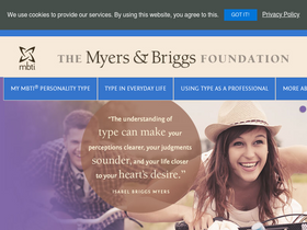 'myersbriggs.org' screenshot