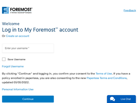 'myforemostaccount.com' screenshot