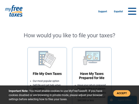 'myfreetaxes.com' screenshot