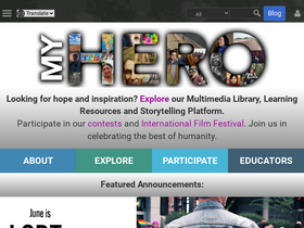 'myhero.com' screenshot