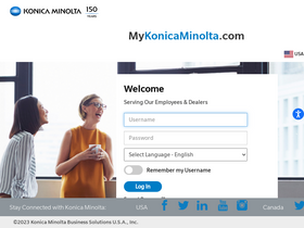 'mykonicaminolta.com' screenshot