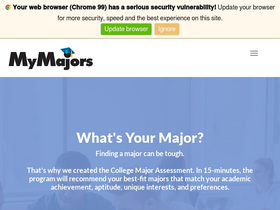 'mymajors.com' screenshot
