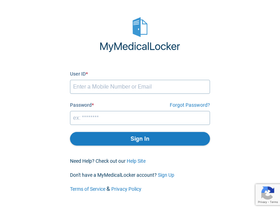 'mymedicallocker.com' screenshot