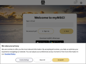 'mymsc.com' screenshot