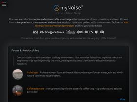 'mynoise.net' screenshot