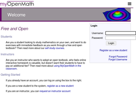 'myopenmath.com' screenshot