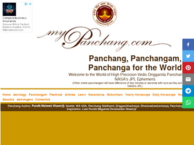 'mypanchang.com' screenshot