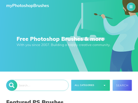 'myphotoshopbrushes.com' screenshot