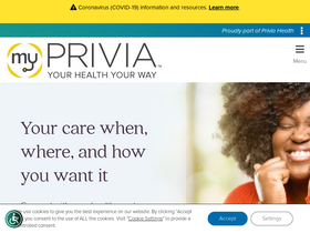'myprivia.com' screenshot