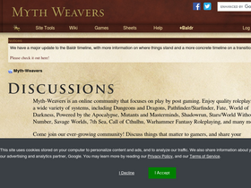 'myth-weavers.com' screenshot