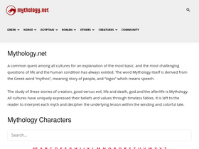 'mythology.net' screenshot