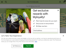 'myvegan.com' screenshot