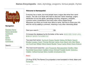 'namespedia.com' screenshot