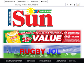 'namibiansun.com' screenshot