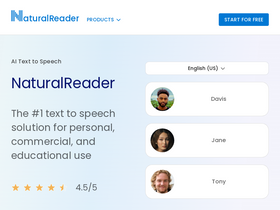 'naturalreaders.com' screenshot